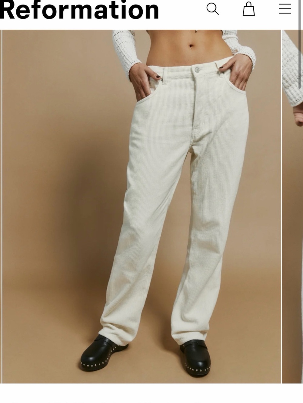Reformation Rowan Corduroy Pants